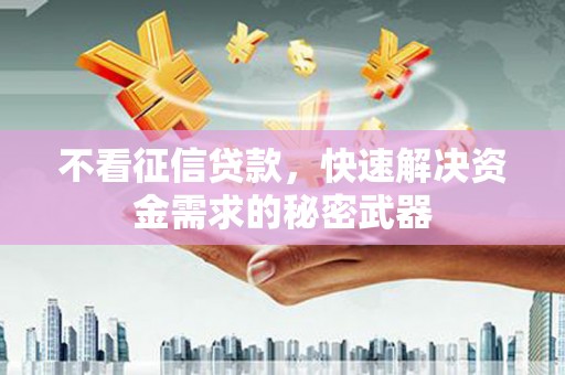 泗水不看征信贷款，快速解决资金需求的秘密武器