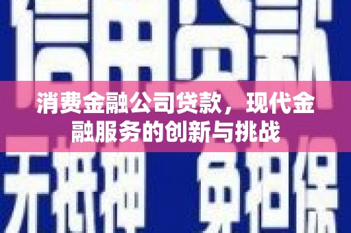 泗水消费金融公司贷款，现代金融服务的创新与挑战