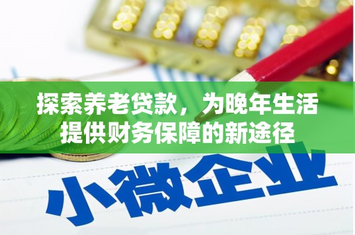 泗水探索养老贷款，为晚年生活提供财务保障的新途径