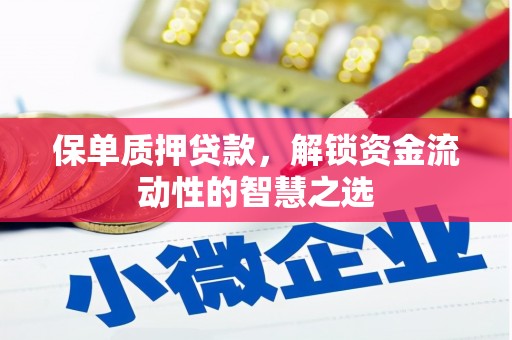 泗水保单质押贷款，解锁资金流动性的智慧之选
