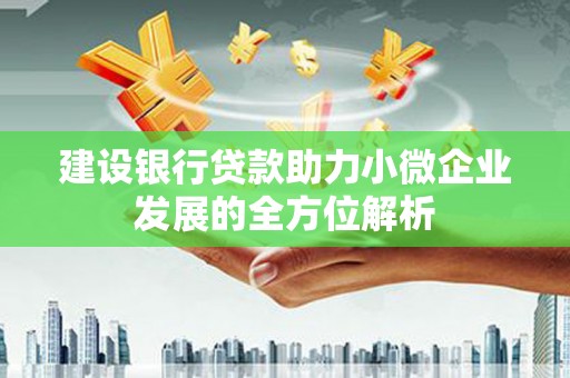 泗水建设银行贷款助力小微企业发展的全方位解析