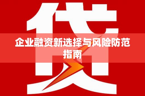 泗水企业融资新选择与风险防范指南